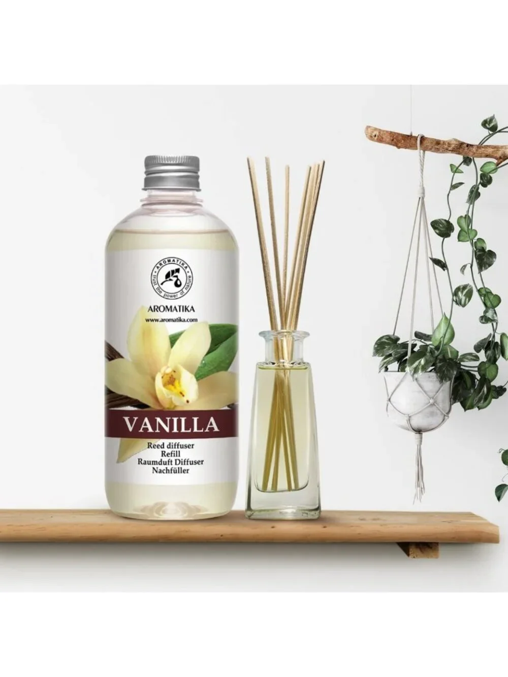 Vanilla Scented Reed Diffuser Refill - 3x500ml Home Fragrance Oil - Long Lasting